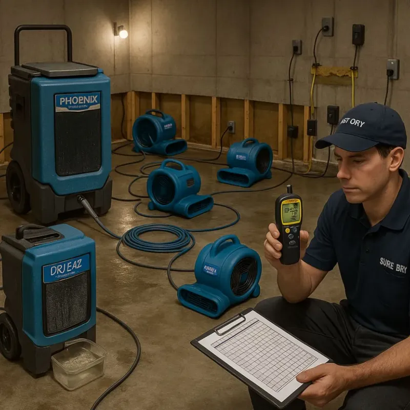 Structural Drying and Dehumidification process in Stratford, CA